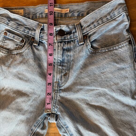 Levi's Premium Middy Ankle Bootcut Jeans Light Wash 100% Cotton Blue Denim Sz 25 - Picture 13 of 14